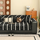 Non-Slip Sofa Cover with Thick Chenille Texture Woven Stripe Couch Protector Throw by Slipcover KAS™