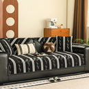 Non-Slip Sofa Cover with Thick Chenille Texture Woven Stripe Couch Protector Throw by Slipcover KAS™