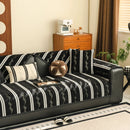 Non-Slip Sofa Cover with Thick Chenille Texture Woven Stripe Couch Protector Throw by Slipcover KAS™