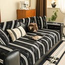 Non-Slip Sofa Cover with Thick Chenille Texture Woven Stripe Couch Protector Throw by Slipcover KAS™