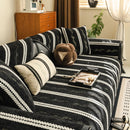 Non-Slip Sofa Cover with Thick Chenille Texture Woven Stripe Couch Protector Throw by Slipcover KAS™