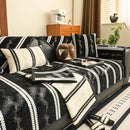 Non-Slip Sofa Cover with Thick Chenille Texture Woven Stripe Couch Protector Throw by Slipcover KAS™