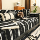 Non-Slip Sofa Cover with Thick Chenille Texture Woven Stripe Couch Protector Throw by Slipcover KAS™