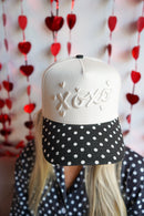 Xoxo - Black Polka Dot Vintage Trucker Hat