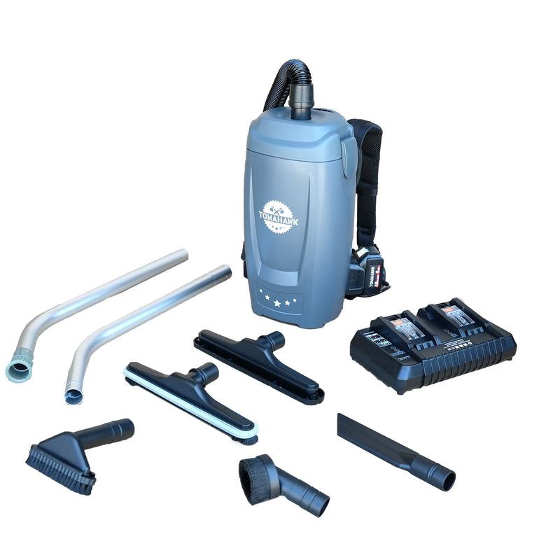 18V Battery Powered Backpack Vacuum 6L for Janitorial Cleaning – Lightweight Cordless Commercial Vacuum with Quiet Operation