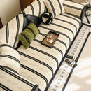 Non-Slip Sofa Cover with Thick Chenille Texture Woven Stripe Couch Protector Throw