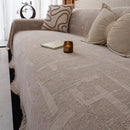Chenille Sofa Cover Throw Blanket, Woven Textured Minimalist Wabi-Sabi Couch Cover