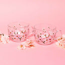 Painted Cherry Blossom Mugs by Jersey Art Glass