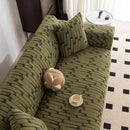 Plush Fleece Stretch Sofa Cover, Super Soft Textured Geometric Couch Slipcover by Slipcover KAS™