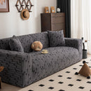 Plush Fleece Stretch Sofa Cover, Super Soft Textured Geometric Couch Slipcover by Slipcover KAS™