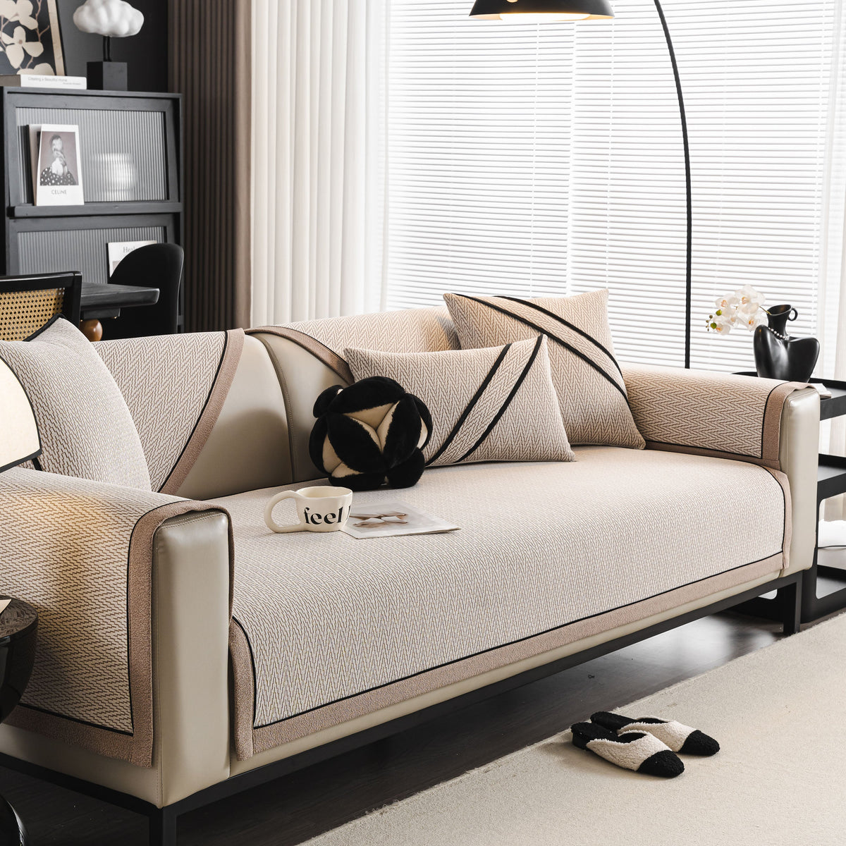 Herringbone Couch Protector for Pets, Non-Slip Washable Sectional Couch Covers, photo 14 of 40
