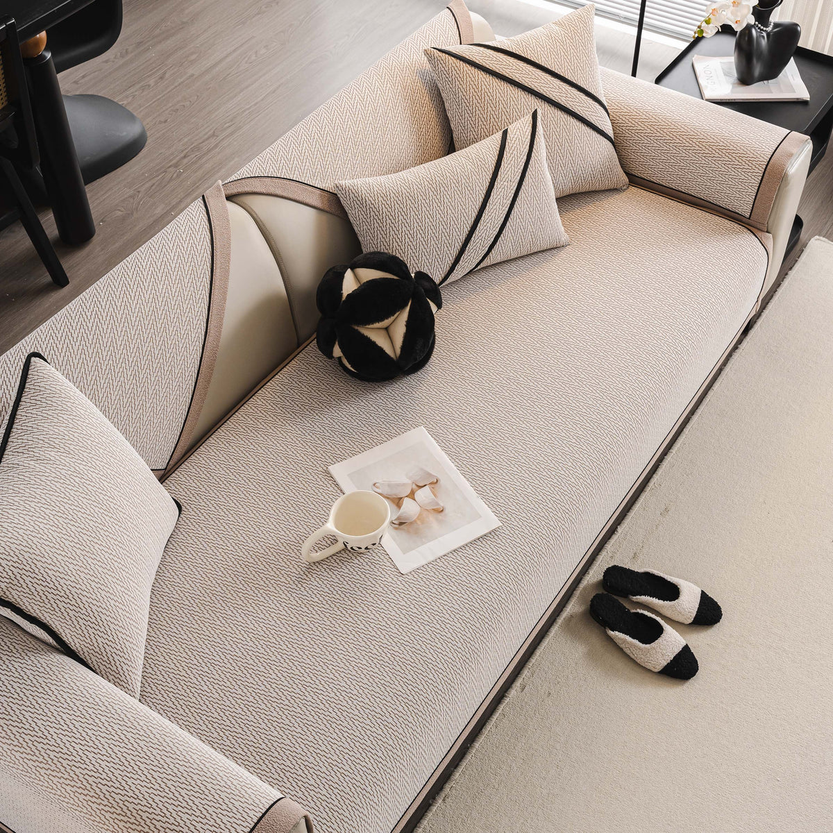 Herringbone Couch Protector for Pets, Non-Slip Washable Sectional Couch Covers, photo 4 of 40