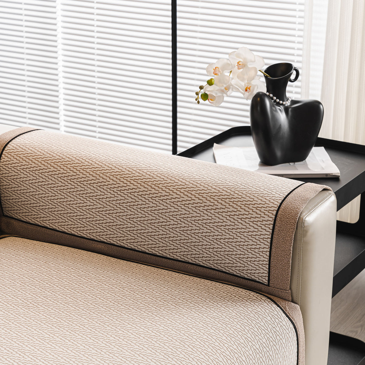 Herringbone Couch Protector for Pets, Non-Slip Washable Sectional Couch Covers, photo 9 of 40