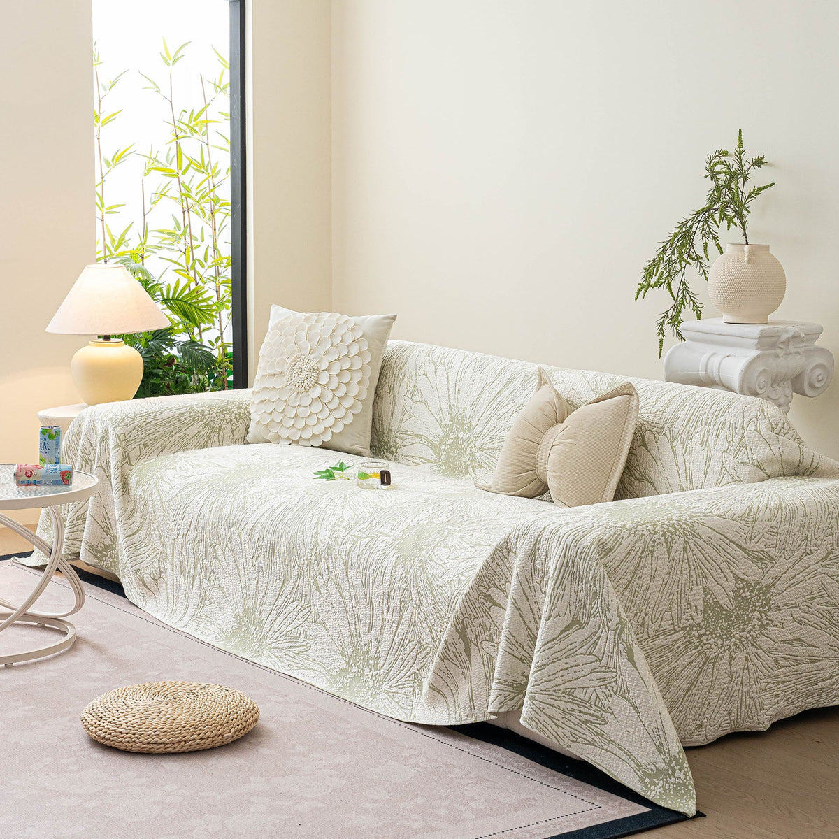Cooling Botanical Jacquard Couch Cover Decorative Furniture Cover for Loveseat & Sofas, photo 20 of 41