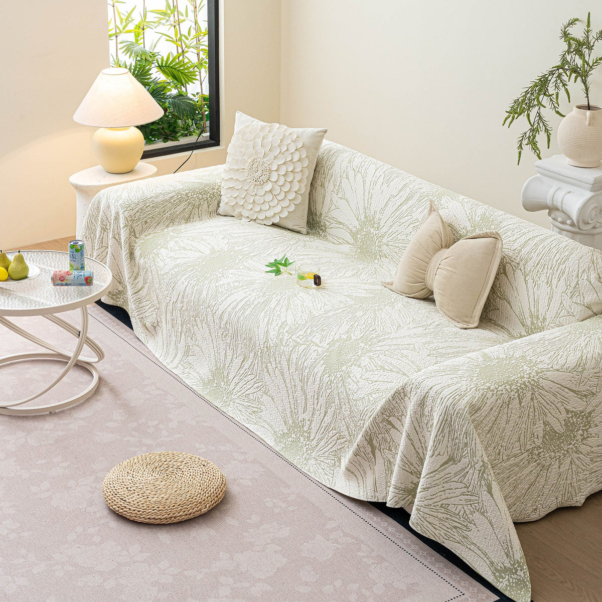 Cooling Botanical Jacquard Couch Cover Decorative Furniture Cover for Loveseat & Sofas, photo 7 of 41