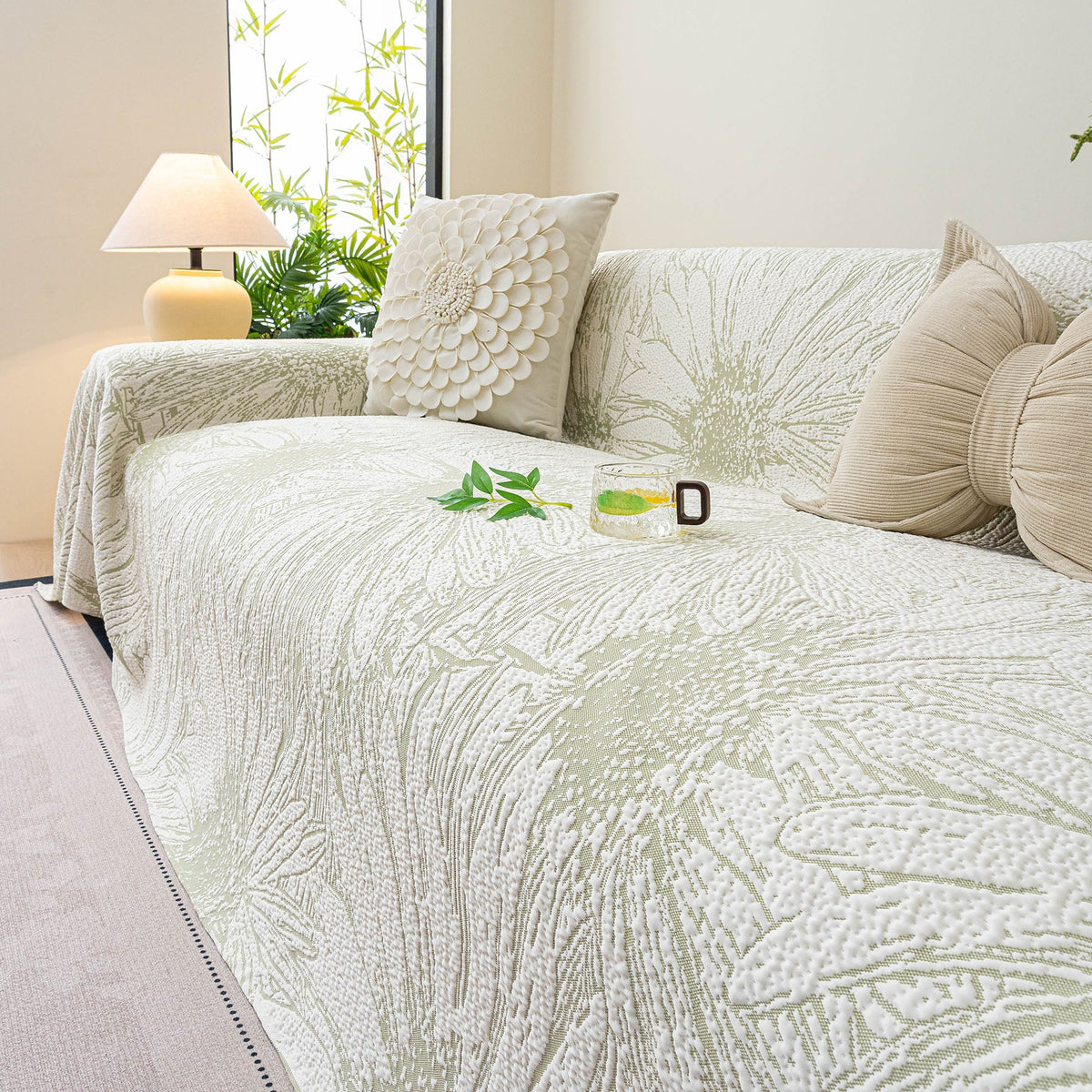 Cooling Botanical Jacquard Couch Cover Decorative Furniture Cover for Loveseat & Sofas, photo 19 of 41
