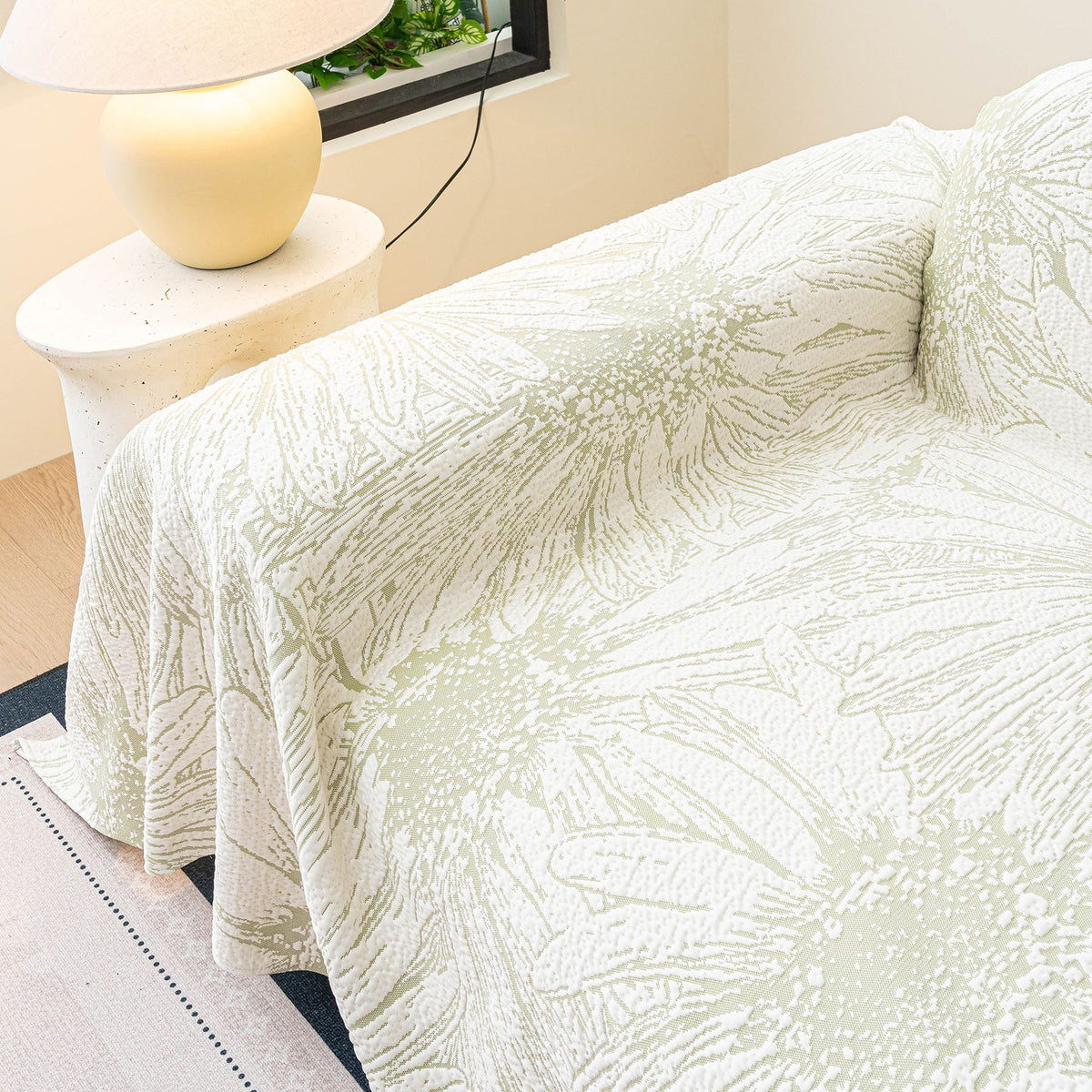 Cooling Botanical Jacquard Couch Cover Decorative Furniture Cover for Loveseat & Sofas, photo 3 of 41