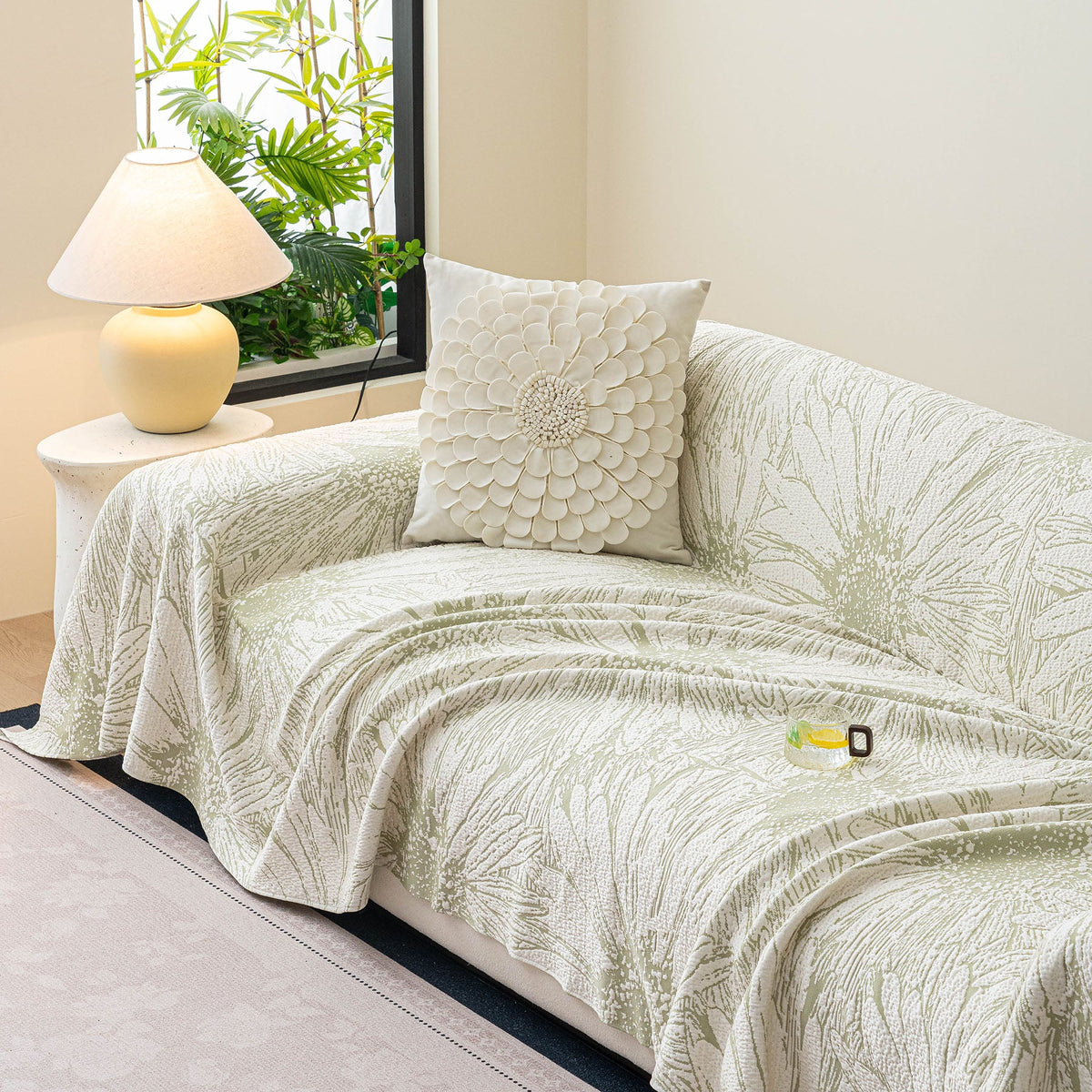 Cooling Botanical Jacquard Couch Cover Decorative Furniture Cover for Loveseat & Sofas, photo 13 of 41