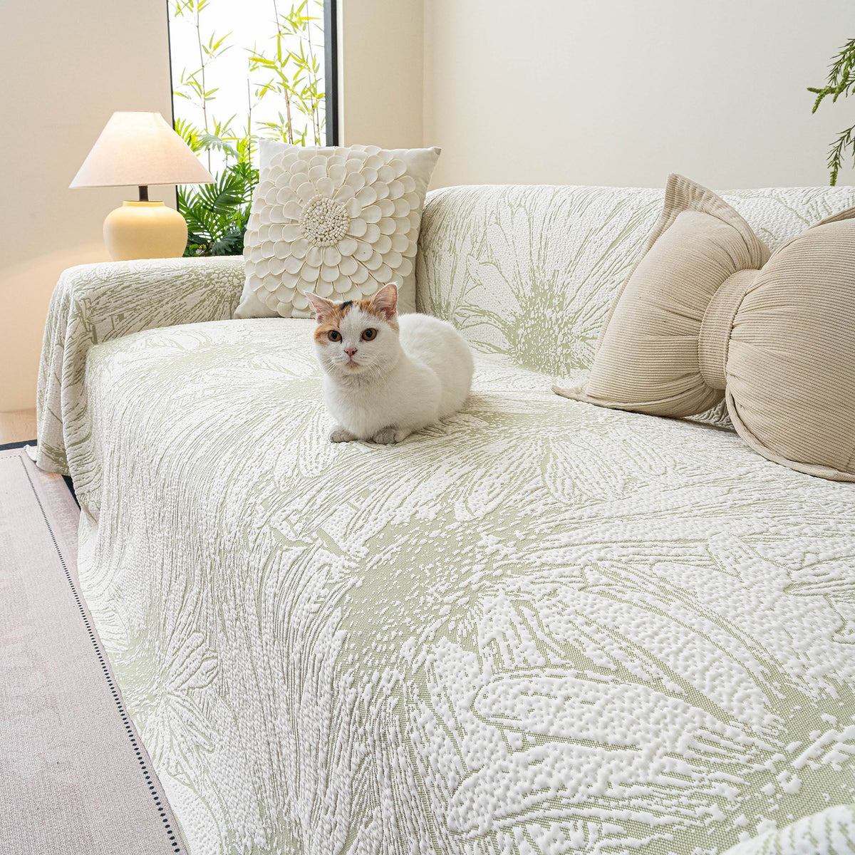 Cooling Botanical Jacquard Couch Cover Decorative Furniture Cover for Loveseat & Sofas, photo 4 of 41