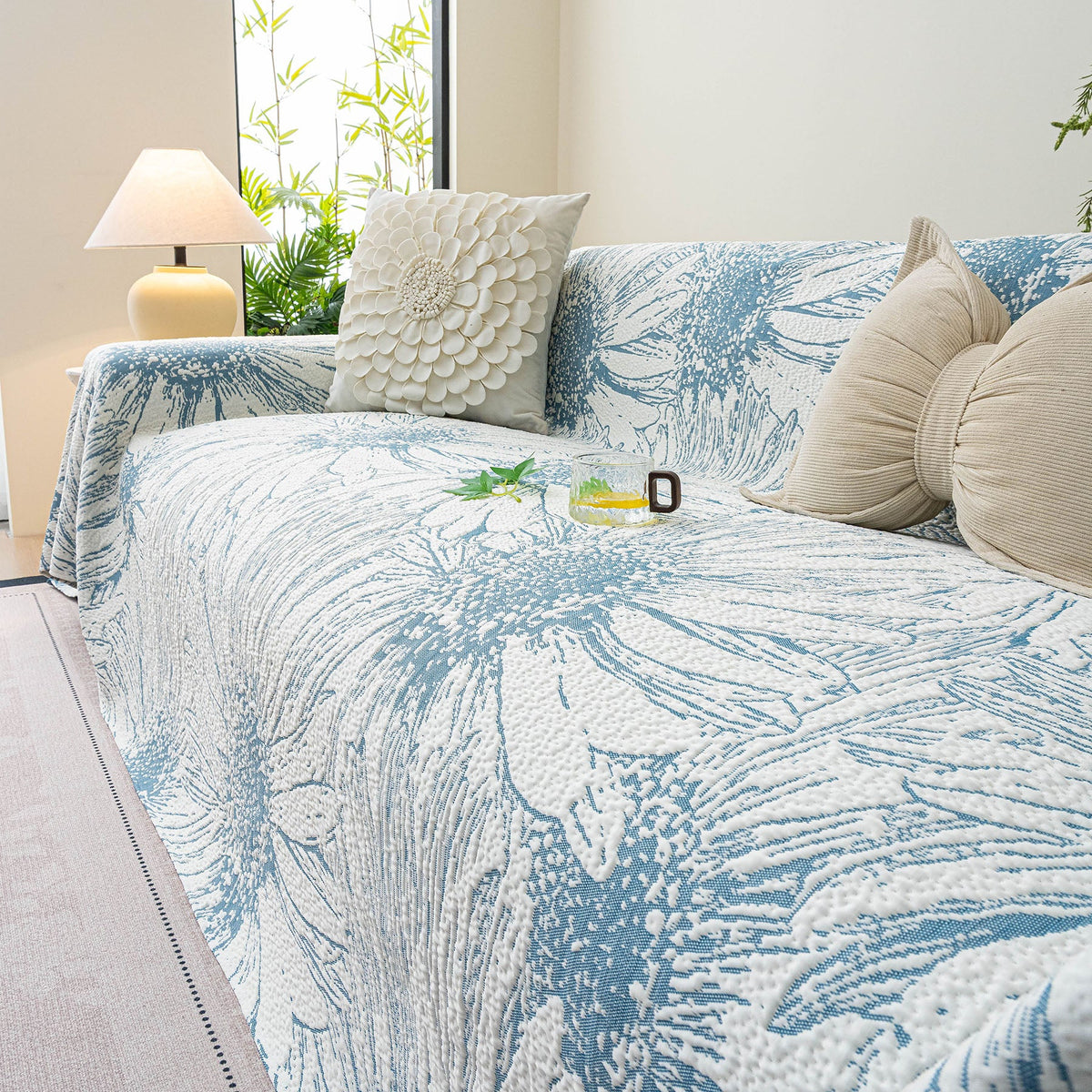 Cooling Botanical Jacquard Couch Cover Decorative Furniture Cover for Loveseat & Sofas, photo 34 of 41