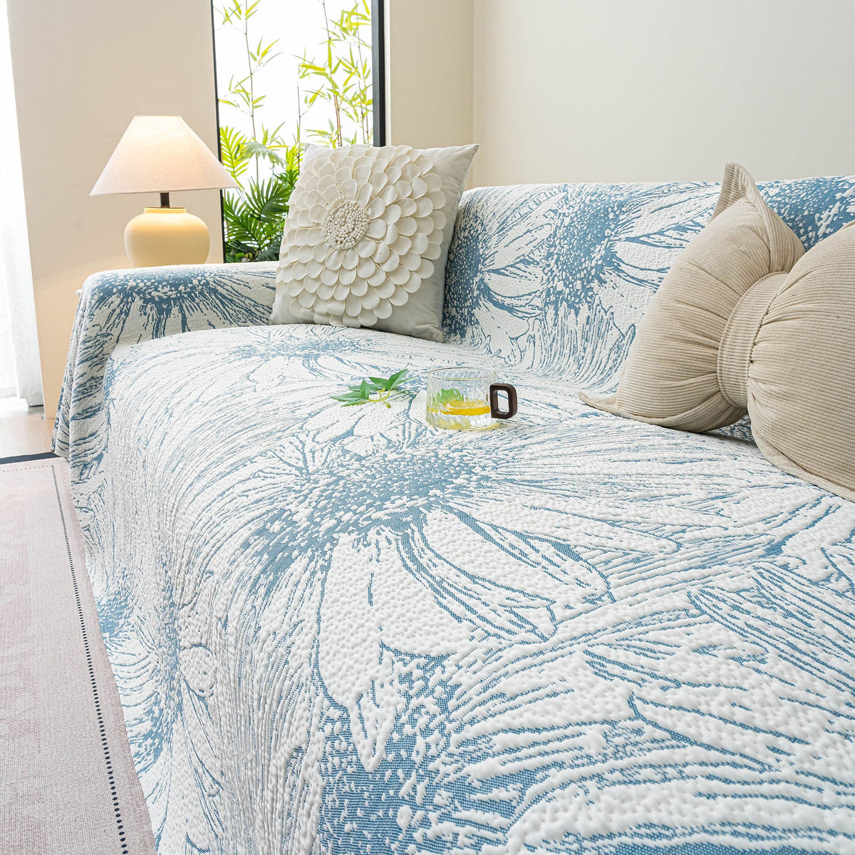 Cooling Botanical Jacquard Couch Cover Decorative Furniture Cover for Loveseat & Sofas, photo 30 of 41