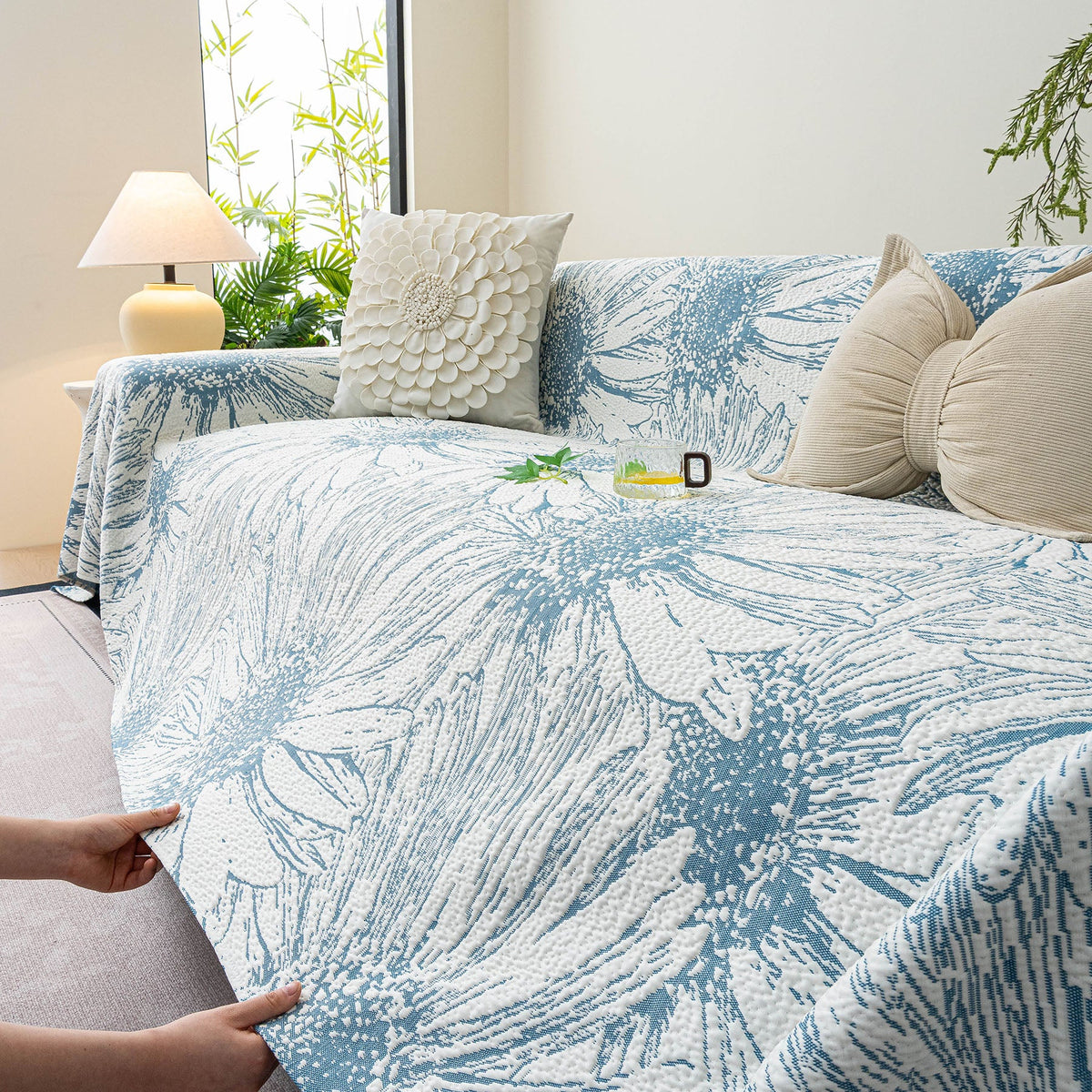 Cooling Botanical Jacquard Couch Cover Decorative Furniture Cover for Loveseat & Sofas, photo 35 of 41