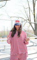 Swing Batter Batter - Navy Pinstripe Trucker Hat
