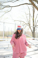 Swing Batter Batter - Navy Pinstripe Trucker Hat
