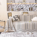 Modern Geometric Cooling Sofa Blanket, Soft & Breathable Striped Couch Throw Cover