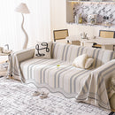 Modern Geometric Cooling Sofa Blanket, Soft & Breathable Striped Couch Throw Cover