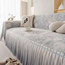 French Chic Style Ruffle Rose Cover Throw for Sofas, Decorative Sectional Covers