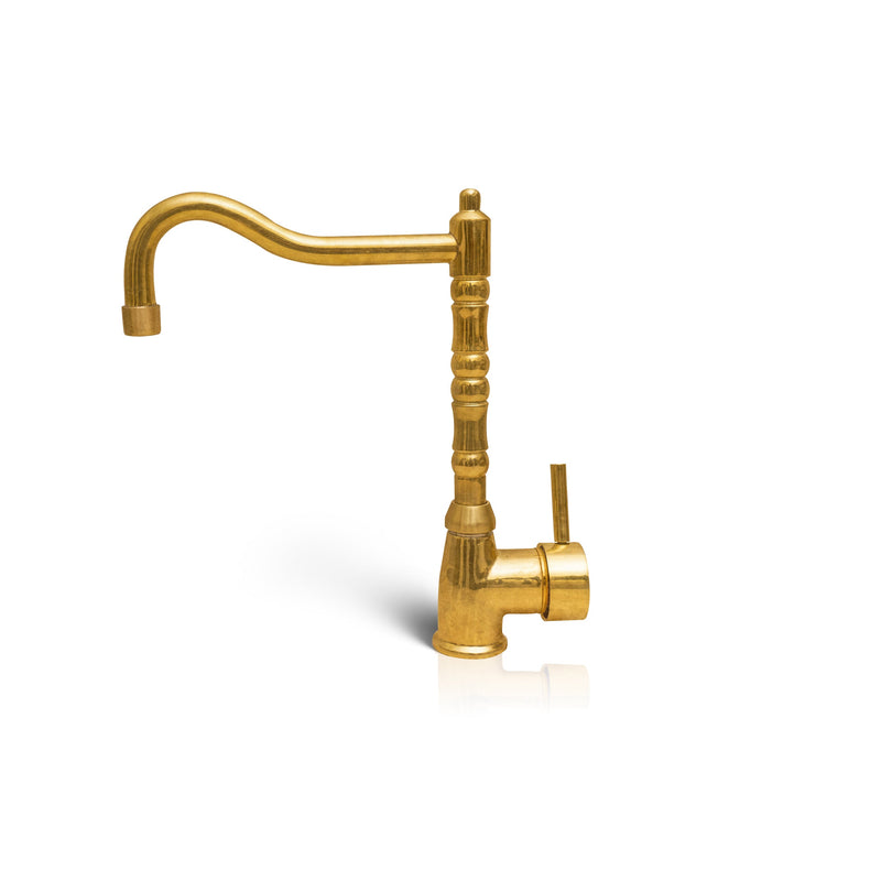 Solid Brass Deck Mount Bathroom Sink Faucet with Single Handle