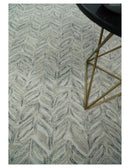 Quick Ship 5x8 Hand Tufted Modern Style Beige And Gray Wool Rug by The Rug Decor
