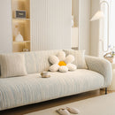Ribbed Washable Sofa Cover, High Stretch Striped Couch Slipcover with Tie Straps by Slipcover KAS™