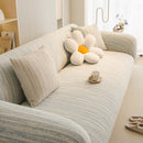 Ribbed Washable Sofa Cover, High Stretch Striped Couch Slipcover with Tie Straps by Slipcover KAS™