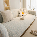 Ribbed Washable Sofa Cover, High Stretch Striped Couch Slipcover with Tie Straps by Slipcover KAS™