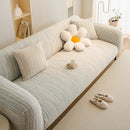 Ribbed Washable Sofa Cover, High Stretch Striped Couch Slipcover with Tie Straps by Slipcover KAS™