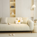 Ribbed Washable Sofa Cover, High Stretch Striped Couch Slipcover with Tie Straps