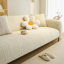 Ribbed Washable Sofa Cover, High Stretch Striped Couch Slipcover with Tie Straps by Slipcover KAS™