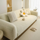 Ribbed Washable Sofa Cover, High Stretch Striped Couch Slipcover with Tie Straps by Slipcover KAS™