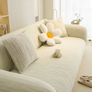 Ribbed Washable Sofa Cover, High Stretch Striped Couch Slipcover with Tie Straps by Slipcover KAS™