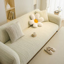 Ribbed Washable Sofa Cover, High Stretch Striped Couch Slipcover with Tie Straps by Slipcover KAS™