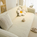 Ribbed Washable Sofa Cover, High Stretch Striped Couch Slipcover with Tie Straps by Slipcover KAS™