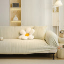 Ribbed Washable Sofa Cover, High Stretch Striped Couch Slipcover with Tie Straps by Slipcover KAS™