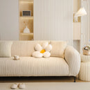 Ribbed Washable Sofa Cover, High Stretch Striped Couch Slipcover with Tie Straps by Slipcover KAS™