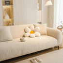 Ribbed Washable Sofa Cover, High Stretch Striped Couch Slipcover with Tie Straps by Slipcover KAS™