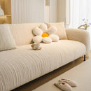 Ribbed Washable Sofa Cover, High Stretch Striped Couch Slipcover with Tie Straps by Slipcover KAS™
