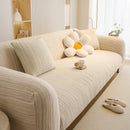 Ribbed Washable Sofa Cover, High Stretch Striped Couch Slipcover with Tie Straps by Slipcover KAS™
