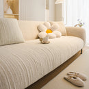 Ribbed Washable Sofa Cover, High Stretch Striped Couch Slipcover with Tie Straps by Slipcover KAS™
