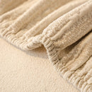 Ribbed Washable Sofa Cover, High Stretch Striped Couch Slipcover with Tie Straps by Slipcover KAS™